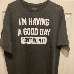 Source Unknown Charcoal Tee with White Bold Slogan.  B10